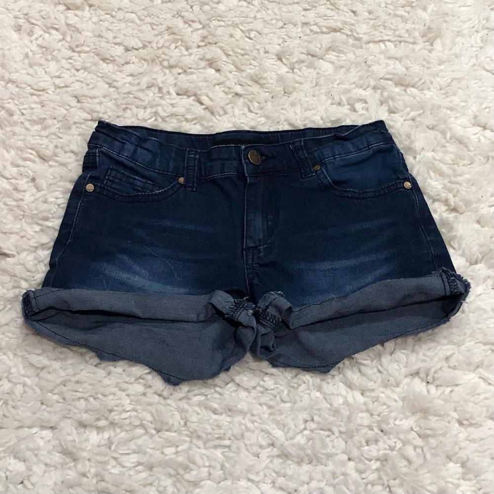 Joe’s Jeans Denim Shorts Dark Wash Raw Hem 10 Girl’s‎